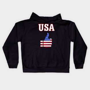 USA Thumbs Up American Flag Kids Hoodie